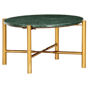 vidaXL Table basse vert 60x60x35 cm Pierre véritable aspect marbre