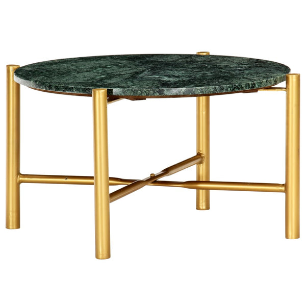 vidaXL Table basse vert 60x60x35 cm Pierre véritable aspect marbre