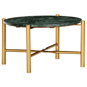 vidaXL Table basse vert 60x60x35 cm Pierre véritable aspect marbre