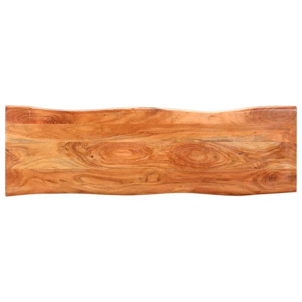 Sitzbank mit Naturkanten 110 cm Akazie Massivholz und Stahl