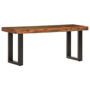 Sitzbank 110 cm Altholz und Stahl