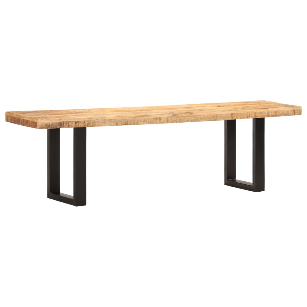 Sitzbank 160 cm Raues Mango-Massivholz und Stahl