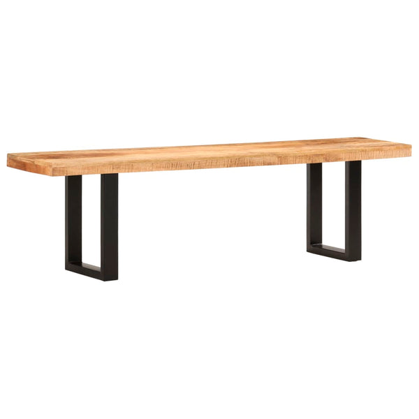 Sitzbank 160 cm Raues Mango-Massivholz und Stahl