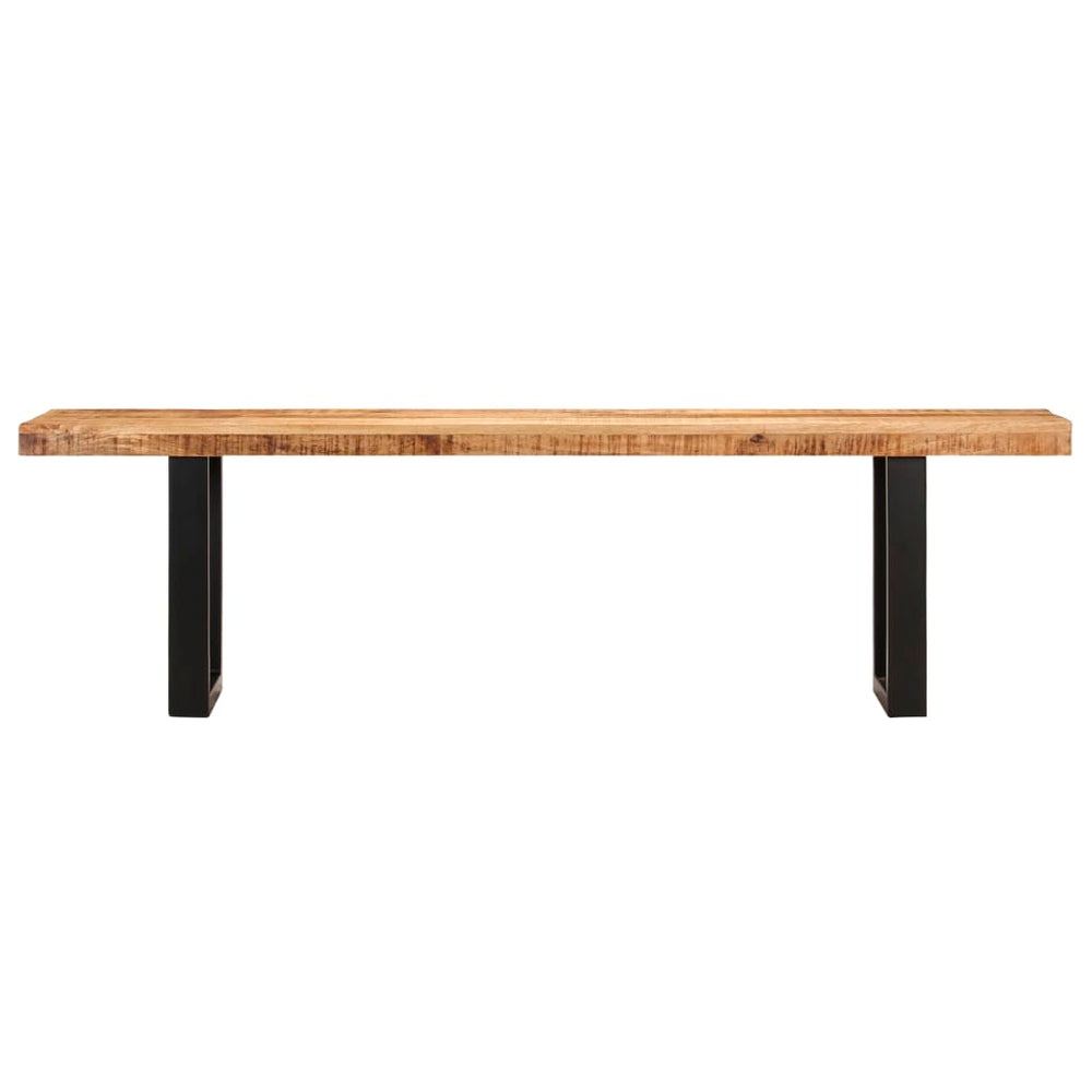 Sitzbank 160 cm Raues Mango-Massivholz und Stahl