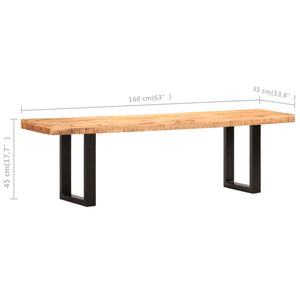 Sitzbank 160 cm Raues Mango-Massivholz und Stahl