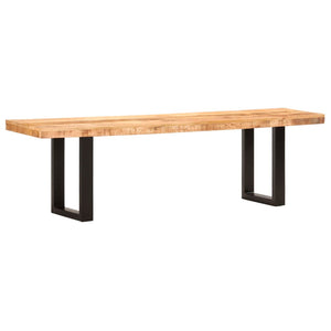 Sitzbank 160 cm Raues Mango-Massivholz und Stahl