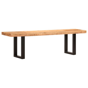 Sitzbank 160 cm Raues Mango-Massivholz und Stahl