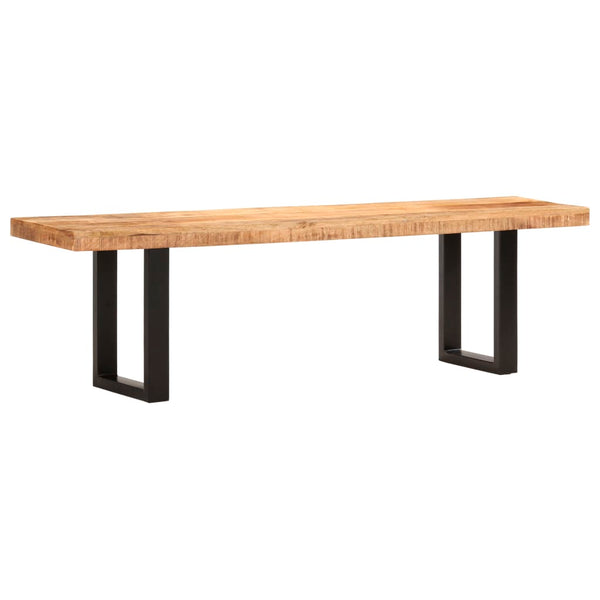 Sitzbank 160 cm Raues Mango-Massivholz und Stahl