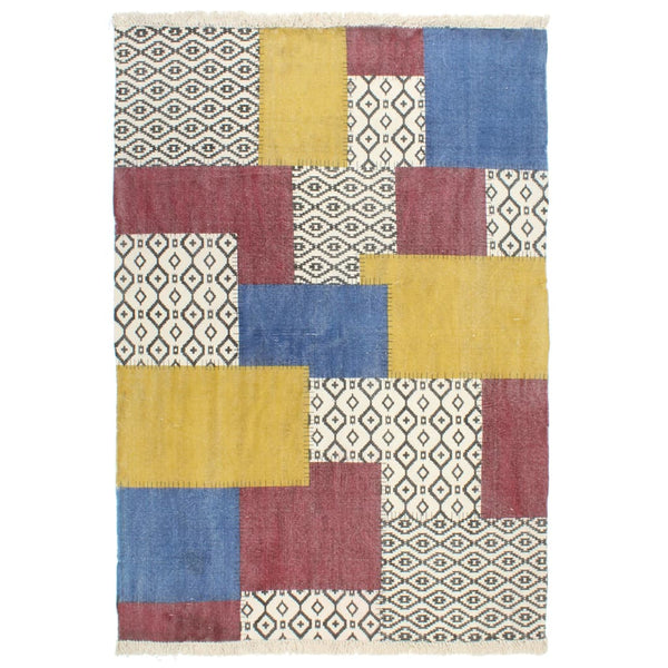 Kelim-Teppich Handgewebt Baumwolle 120×180 cm Bedruckt