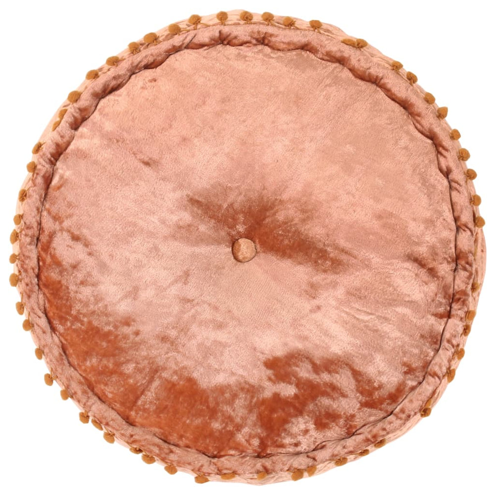 Pouf Rund Samt 40x20 cm Rostbraun