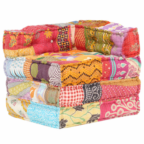 vidaXL Pouf Modulaire en Tissu Patchwork