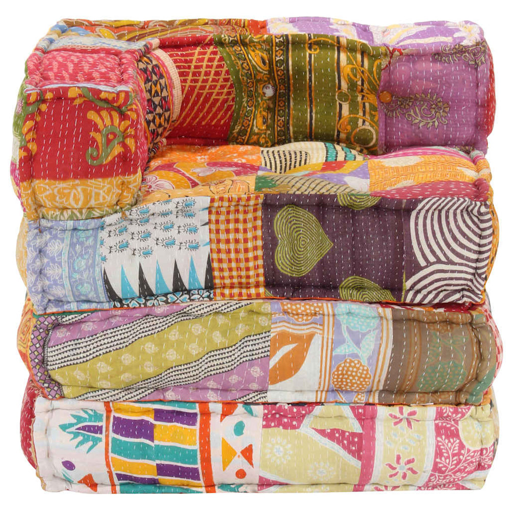 vidaXL Modular Patchwork Fabric Ottoman
