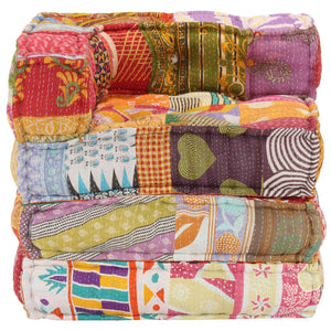 vidaXL Pouf Modulaire en Tissu Patchwork