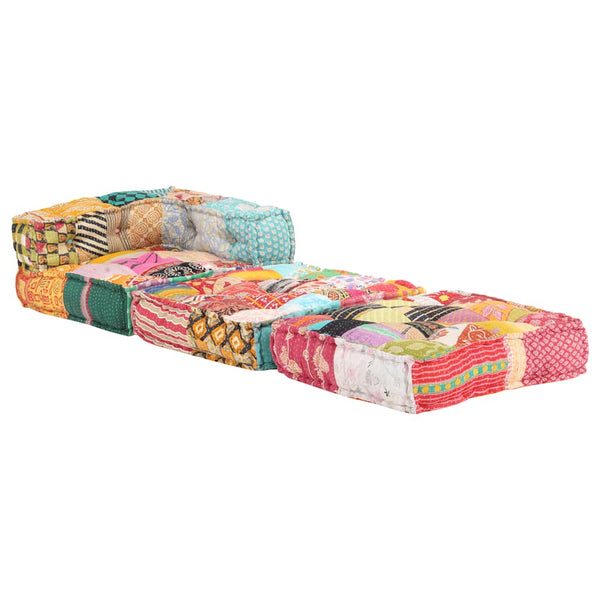 vidaXL Pouf Modulaire en Tissu Patchwork