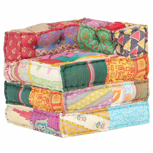 vidaXL Pouf Modulaire en Tissu Patchwork