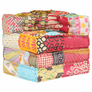 vidaXL Pouf Modulaire en Tissu Patchwork