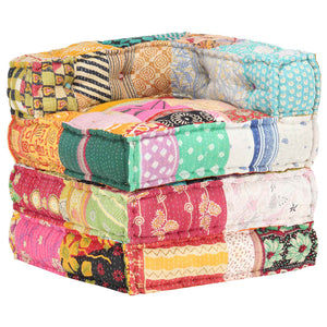 vidaXL Pouf Modulaire en Tissu Patchwork