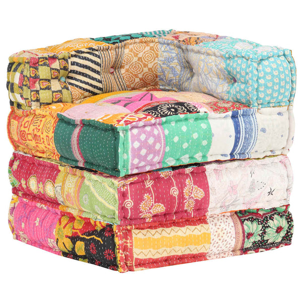 vidaXL Pouf Modulaire en Tissu Patchwork