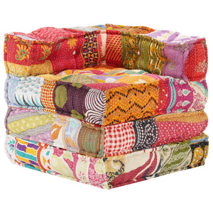 vidaXL Pouf Modulaire en Tissu Patchwork