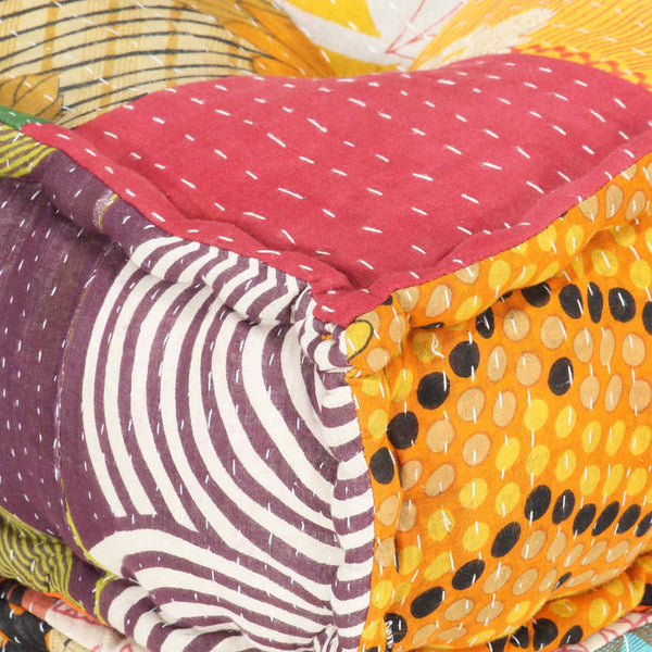 vidaXL Pouf Modulaire en Tissu Patchwork