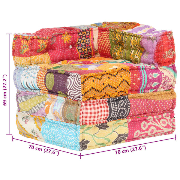vidaXL Pouf Modulaire en Tissu Patchwork
