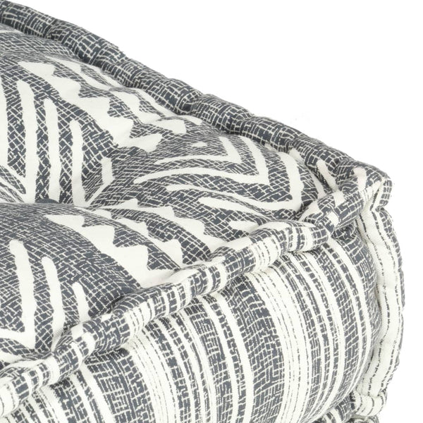 vidaXL Modular Pouffe Grey Striped Fabric