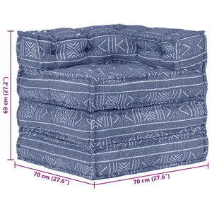 Modularer Pouf Indigo Stoff