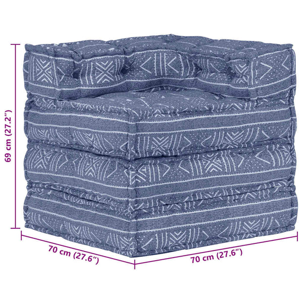 Modularer Pouf Indigo Stoff