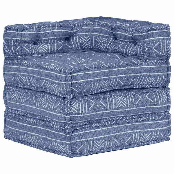 Modularer Pouf Indigo Stoff