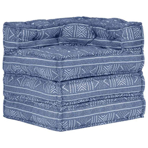 Modularer Pouf Indigo Stoff