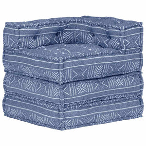 Modularer Pouf Indigo Stoff