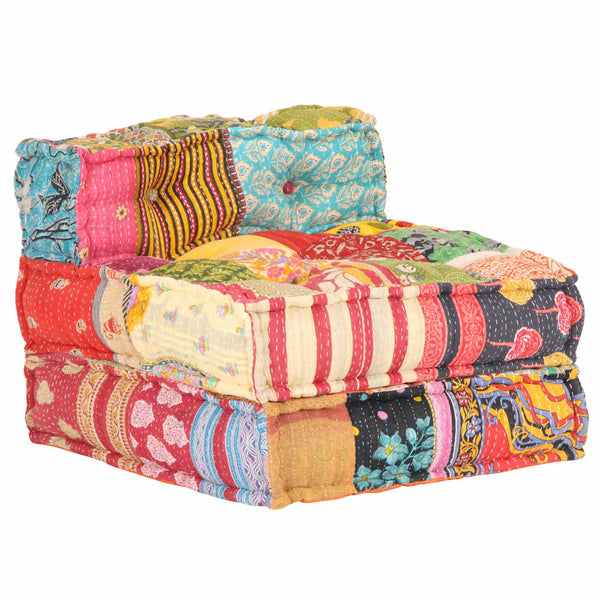 vidaXL Pouf Modulaire en Tissu Patchwork