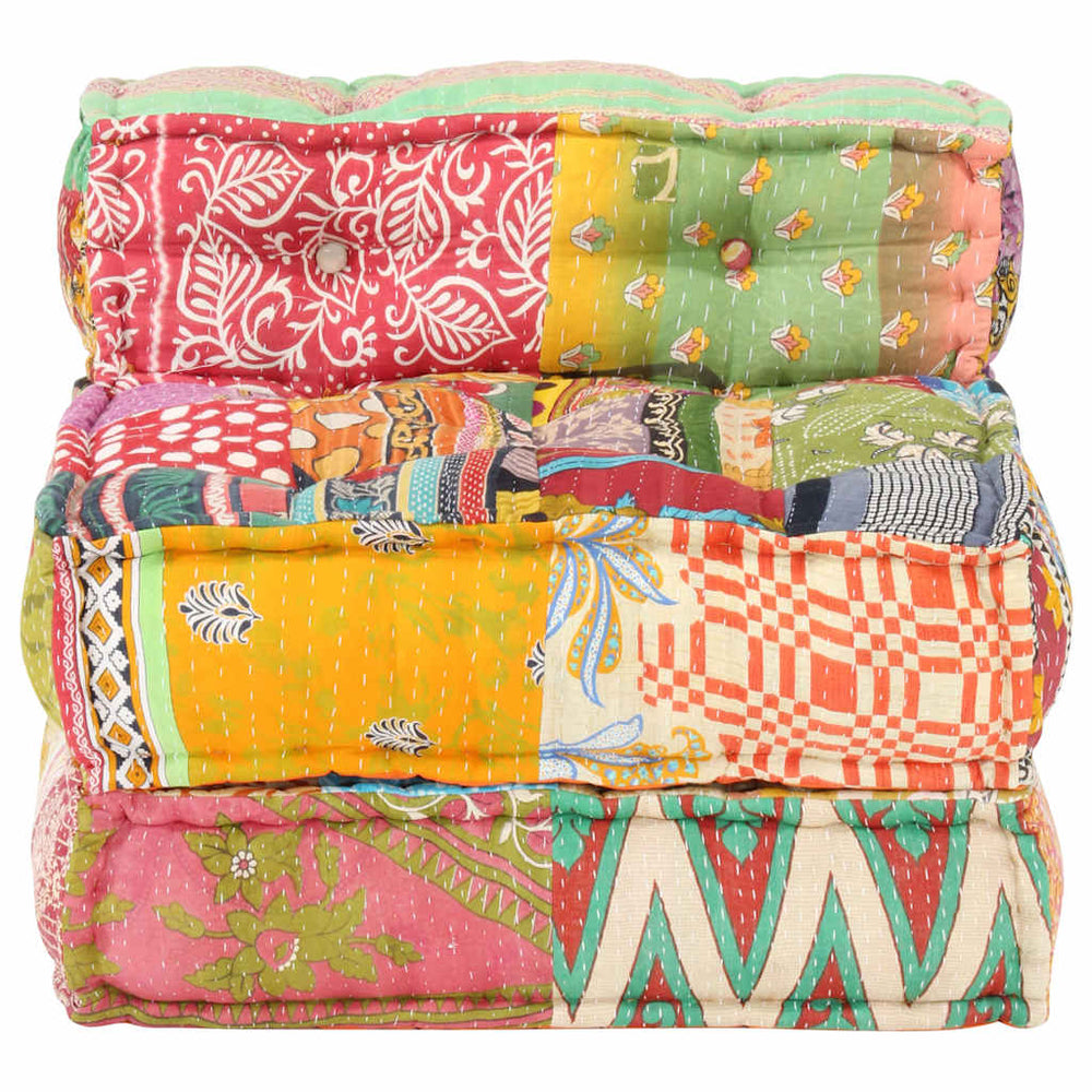 vidaXL Modular Patchwork Fabric Ottoman