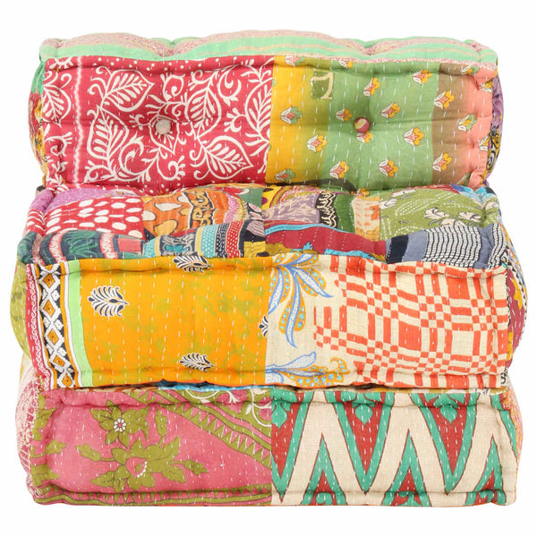 vidaXL Pouf Modulaire en Tissu Patchwork