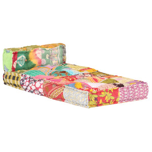 vidaXL Pouf Modulaire en Tissu Patchwork