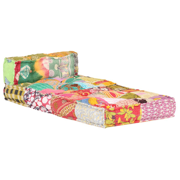vidaXL Pouf Modulaire en Tissu Patchwork