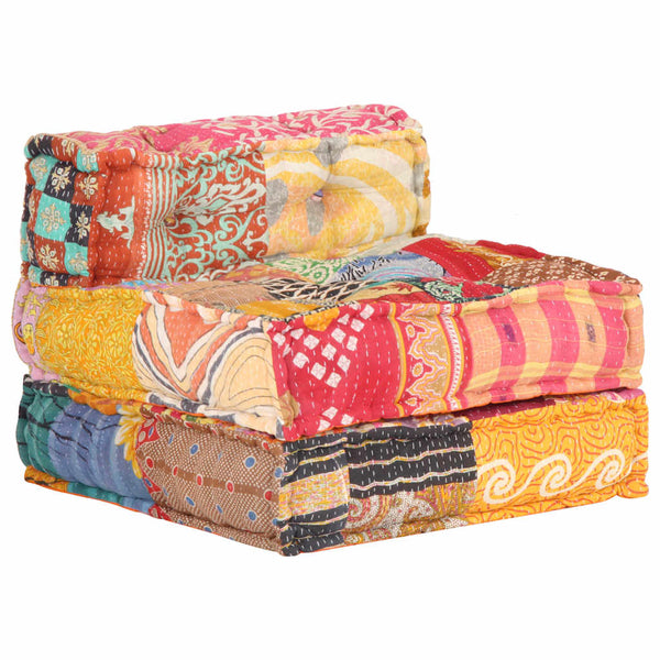 vidaXL Pouf Modulaire en Tissu Patchwork