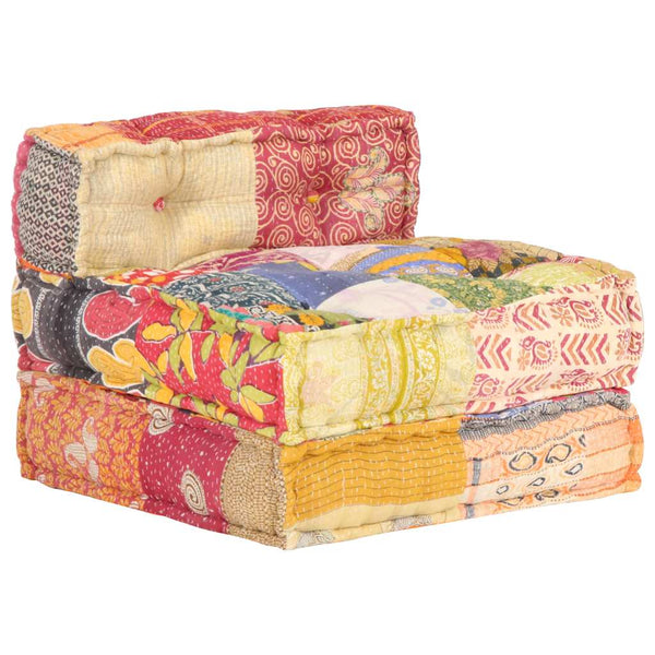vidaXL Pouf Modulaire en Tissu Patchwork