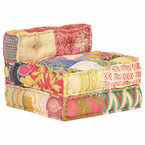 vidaXL Pouf Modulaire en Tissu Patchwork