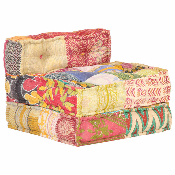 vidaXL Pouf Modulaire en Tissu Patchwork