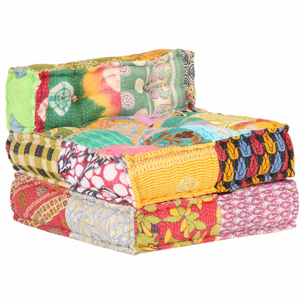 vidaXL Pouf Modulaire en Tissu Patchwork