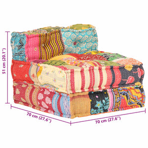 vidaXL Pouf Modulaire en Tissu Patchwork