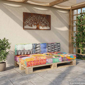 Palettensofa-Auflage Mehrfarbig Stoff Patchwork