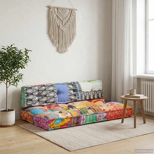 Palettensofa-Auflage Mehrfarbig Stoff Patchwork