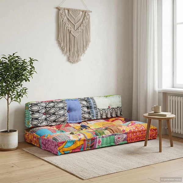 Palettensofa-Auflage Mehrfarbig Stoff Patchwork