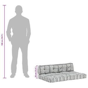 Palettensofa-Auflage Grau Stoff Patchwork