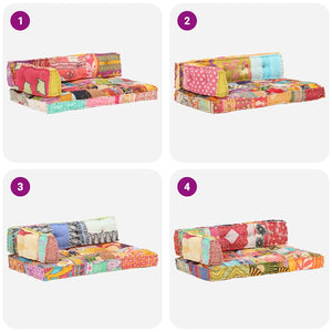 Palettensofa-Auflage Mehrfarbig Stoff Patchwork