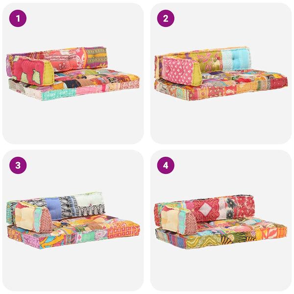 Palettensofa-Auflage Mehrfarbig Stoff Patchwork