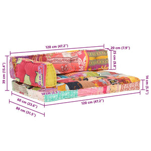 Palettensofa-Auflage Mehrfarbig Stoff Patchwork