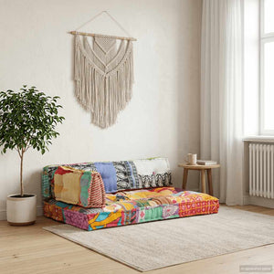 Palettensofa-Auflage Mehrfarbig Stoff Patchwork